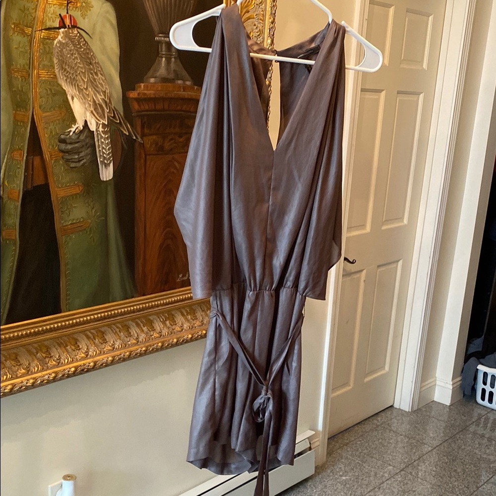 BCBGMaxAzria Taupe V-Neck Dress